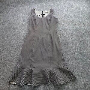 WHBM Dress Womens 12 Polka Dot Sleeveless Flounce‎ Ruffle Hem Sophisticated Work